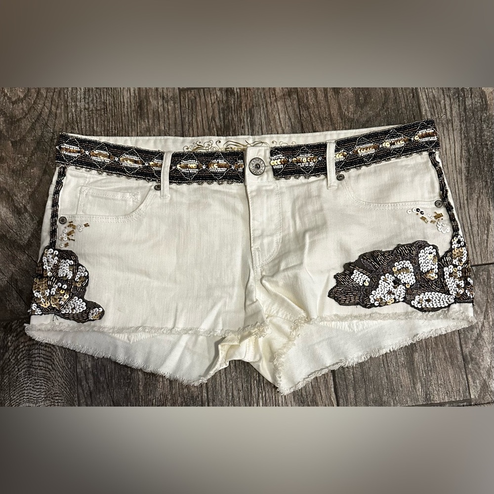 Express Womens Embellished Jean Shorts